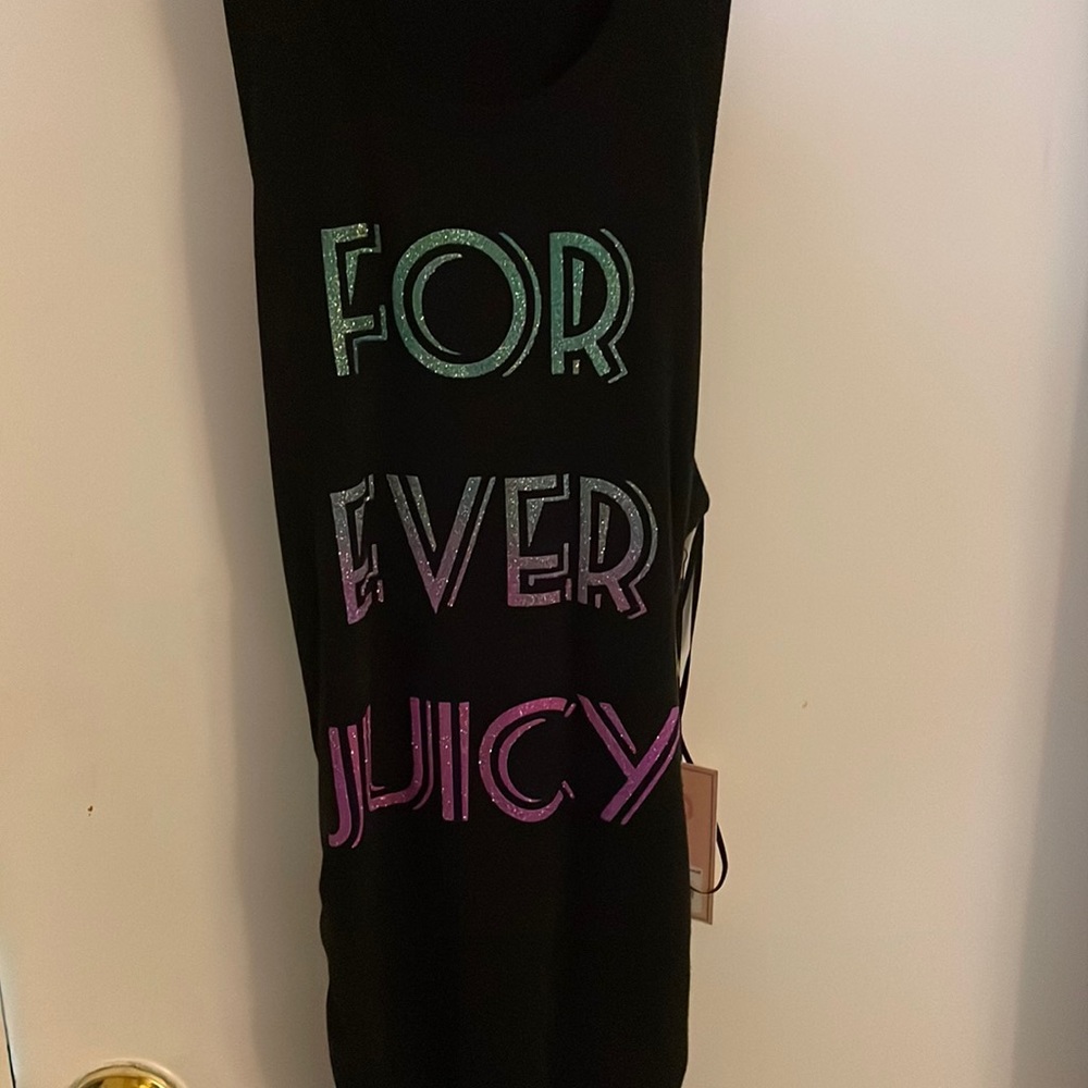 NWT Juicy Couture medium black dress with glittered “Forever Juicy”